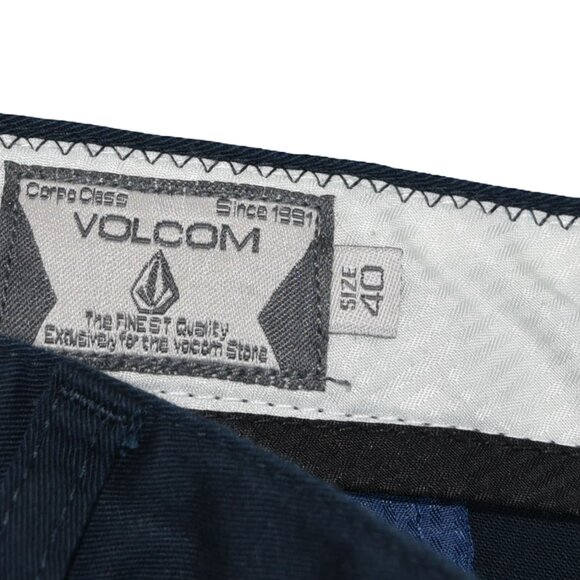 Volcom Navy Chino Shorts Size 40 Skatecore Casual Coastal Prep - Picture 8 of 8